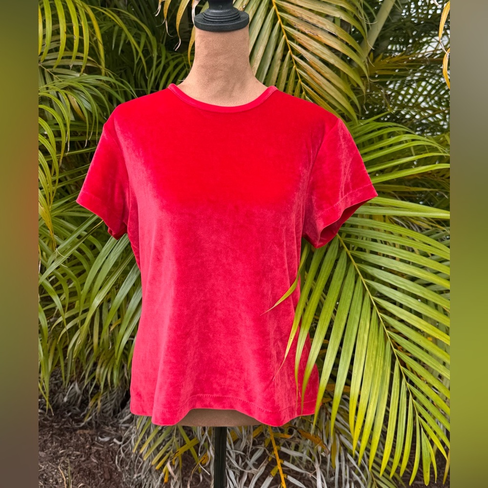Vintage 90s red Velour Baby Tee size XL
